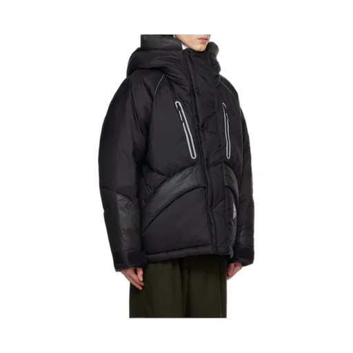 Logo Printed Panelled Puffer Jacket