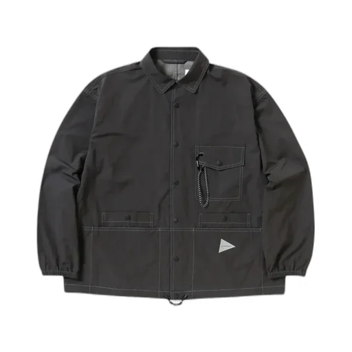 Crinkled Nylon Shirt Jacket
