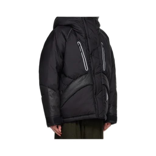 Logo Printed Panelled Puffer Jacket
