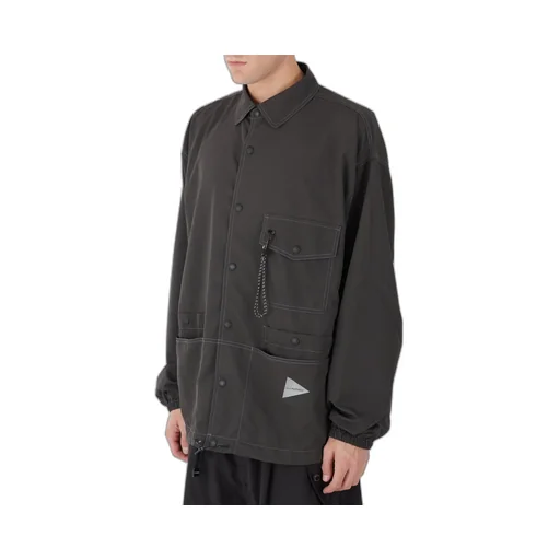 Crinkled Nylon Shirt Jacket