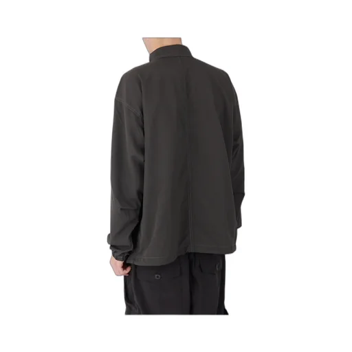Crinkled Nylon Shirt Jacket