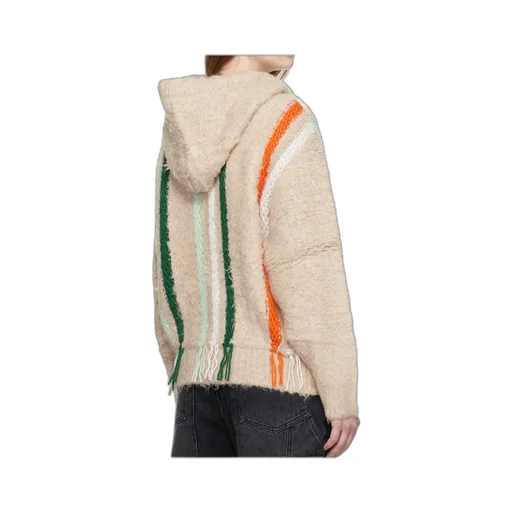 Reverse Stripe Knit Hoodie