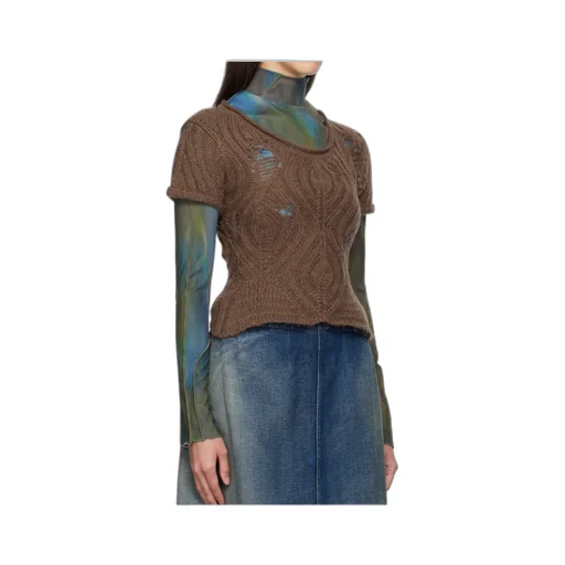 Cap Sleeve Sweater Layered Tee