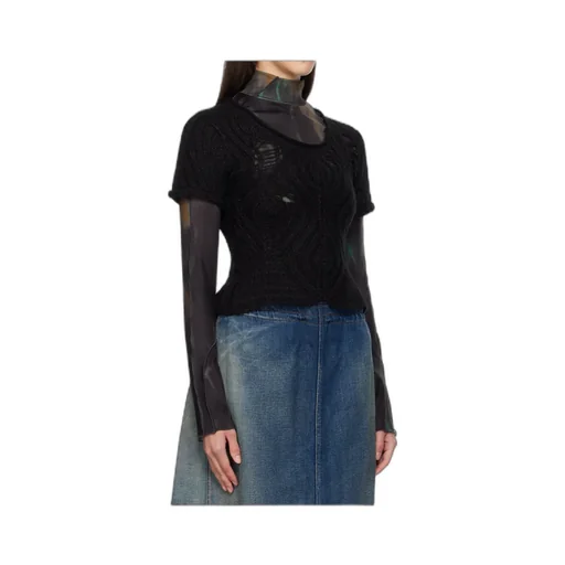 Cap Sleeve Sweater Layered Tee