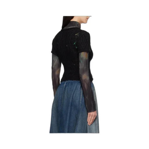 Cap Sleeve Sweater Layered Tee