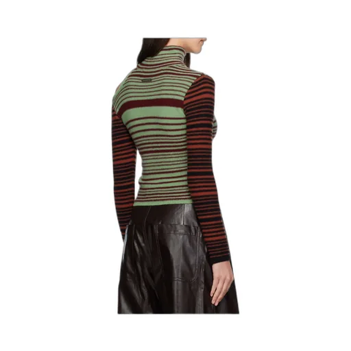 Elodie Multi-Striped Cutout Turtleneck