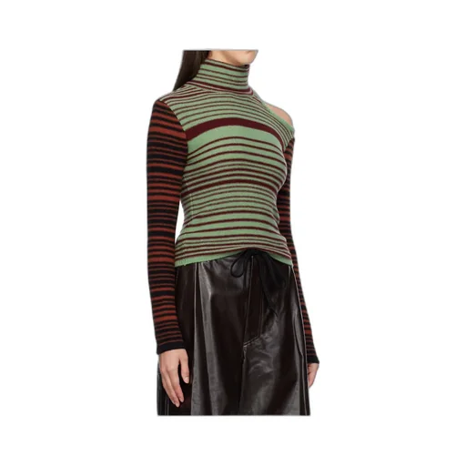 Elodie Multi-Striped Cutout Turtleneck
