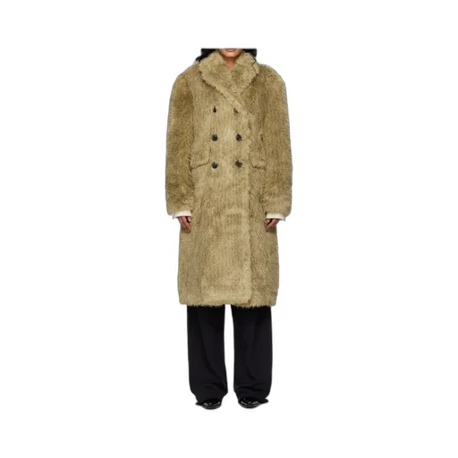 Fields Buttons Faux Fur Coat