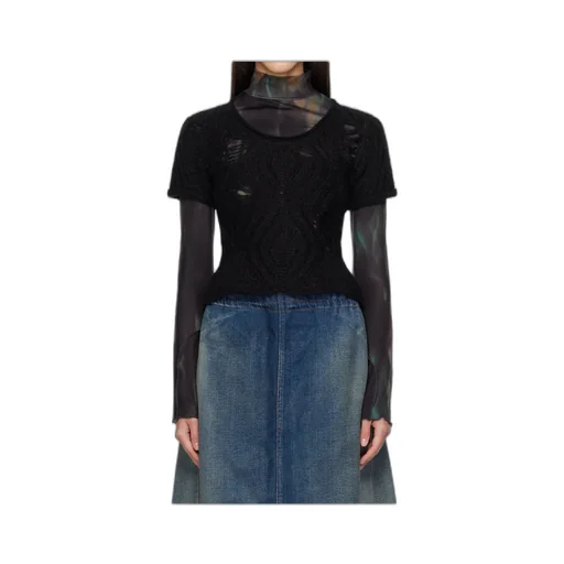 Cap Sleeve Sweater Layered Tee