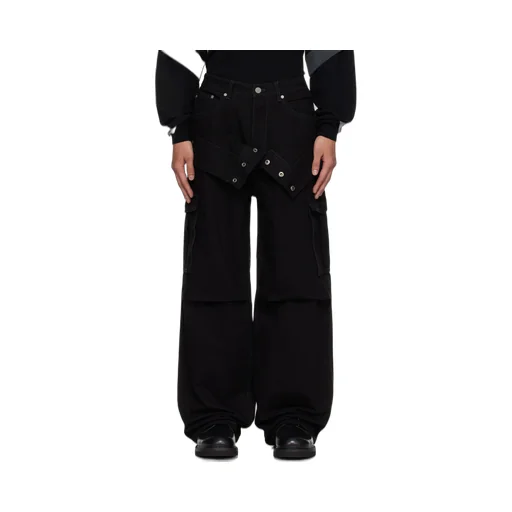 Double-Waisted Cargo Wide-Leg Jeans