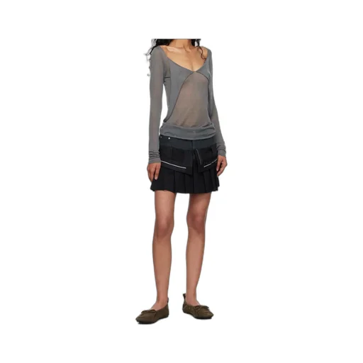 Inside Out Pleats Mini Skirt