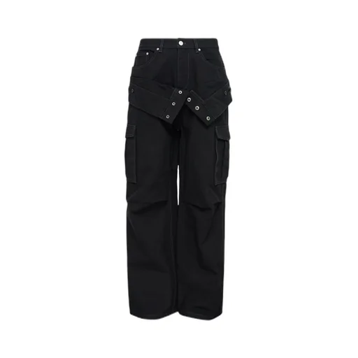 Double-Waisted Cargo Wide-Leg Jeans