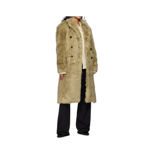 Fields Buttons Faux Fur Coat