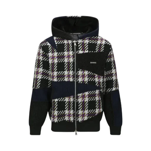 Patchwork Zip-Up Hoodie