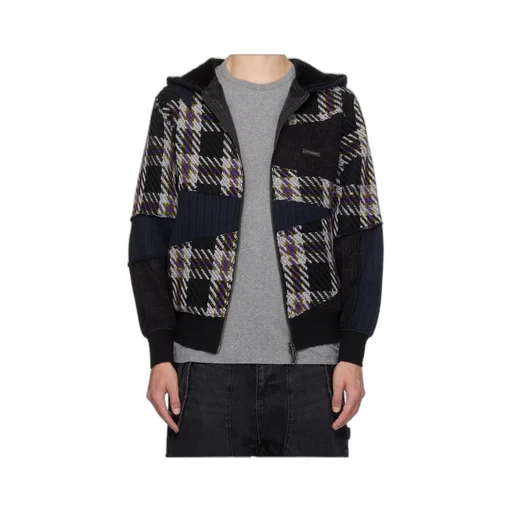 Patchwork Zip-Up Hoodie