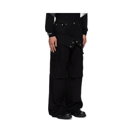 Double-Waisted Cargo Wide-Leg Jeans
