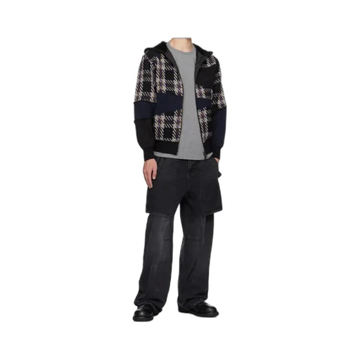 Patchwork Zip-Up Hoodie