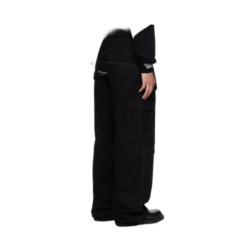 Double-Waisted Cargo Wide-Leg Jeans