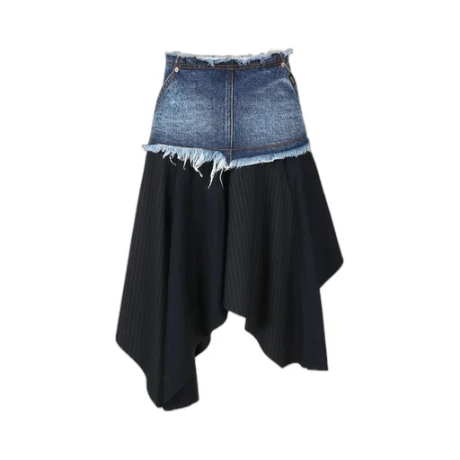 Combination Fairy Denim Midi Skirt