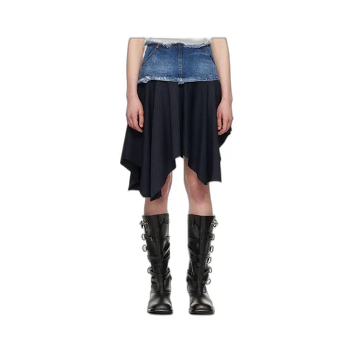 Combination Fairy Denim Midi Skirt