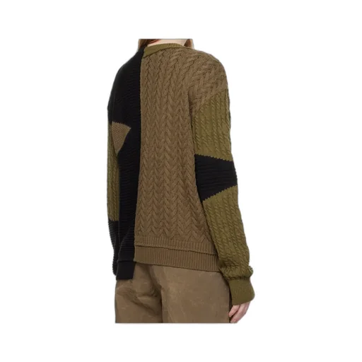 Patchwork Asymmetric Crew Neck Sweater