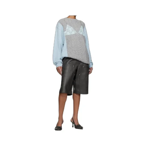 Double Knee Faux-Leather Shorts