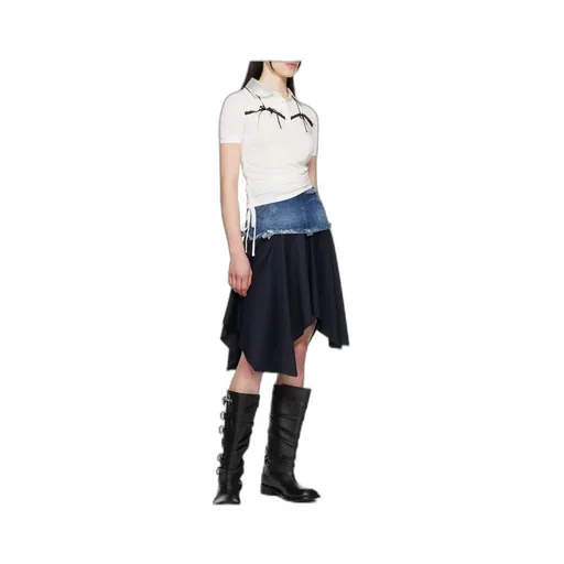Combination Fairy Denim Midi Skirt