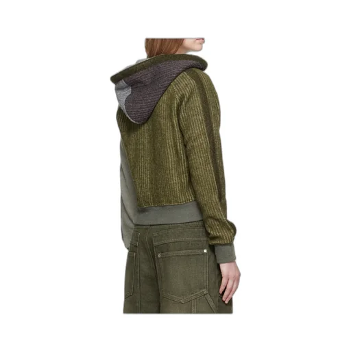 Colorblock Knit Zip-Up Hoodie