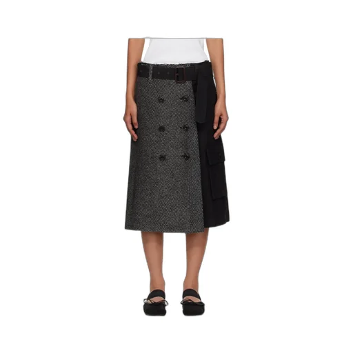 Whitney Trench Pleated Midi Skirt