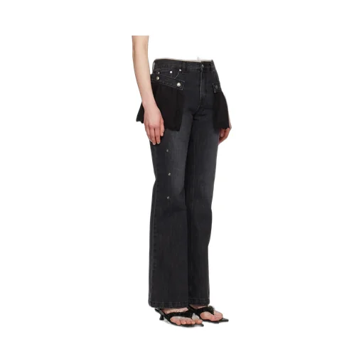 Flower Lace Attached Bootcut Jeans