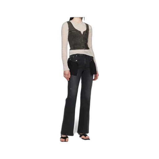 Flower Lace Attached Bootcut Jeans