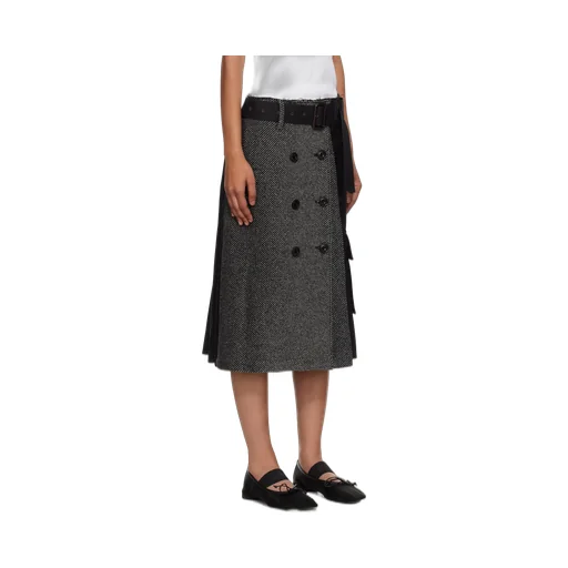 Whitney Trench Pleated Midi Skirt