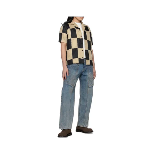 Patchwork Camp-Collar Shirt
