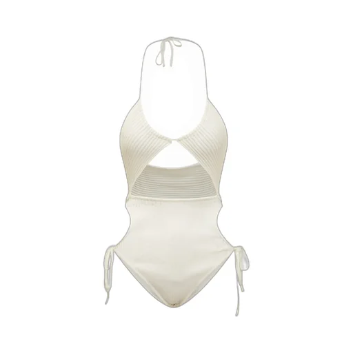 Hollowed-Out Ribbed Swimsuit
