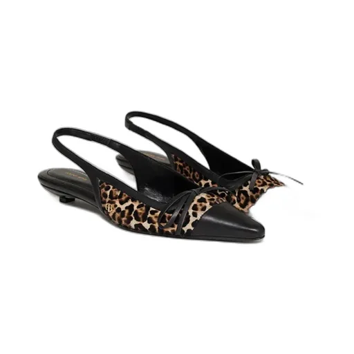 Zoey Leopard-Print Slingback Ballet Flats