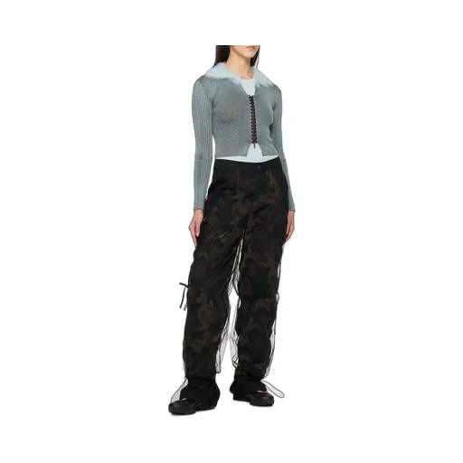 Camouflage Mesh Layered Tying Trousers