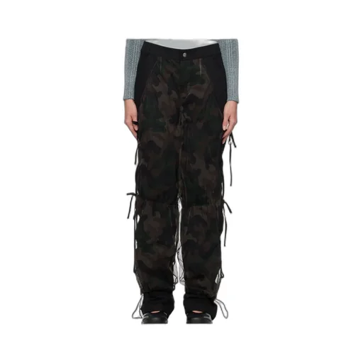 Camouflage Mesh Layered Tying Trousers