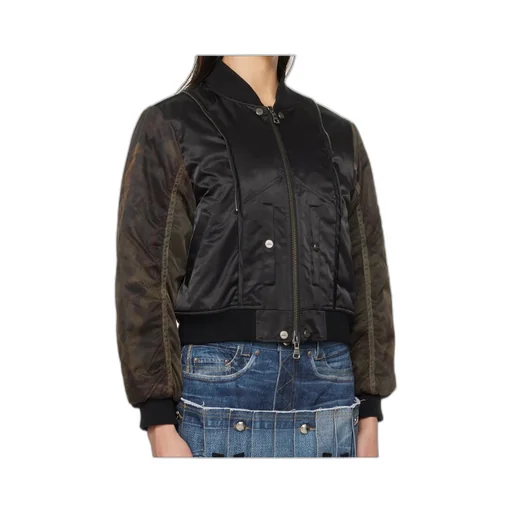 Mesh-Sleeve Bomber Jacket
