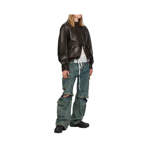 Long-Sleeved Leather Jacket