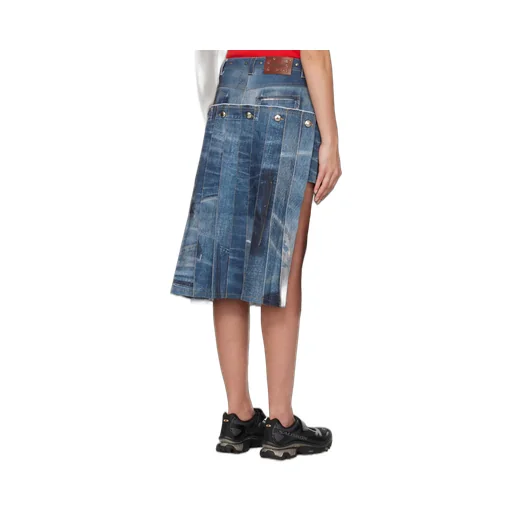 Straddle Denim Skirt