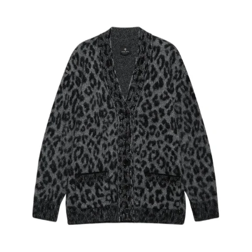Banks Leopard-Print Button Cardigan
