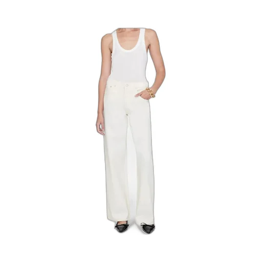 Anine Bing Logo Patch Straight Leg Jeans