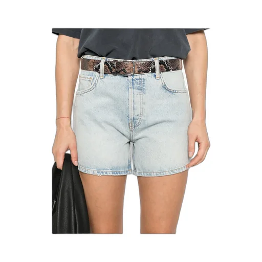 Belt-Loop Denim Shorts