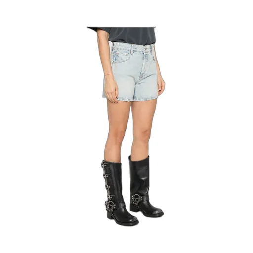 Belt-Loop Denim Shorts