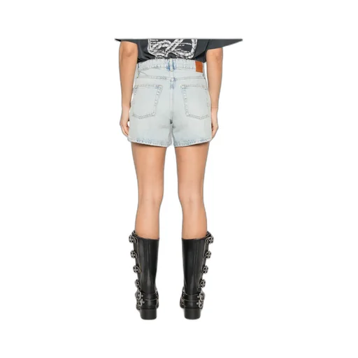 Belt-Loop Denim Shorts