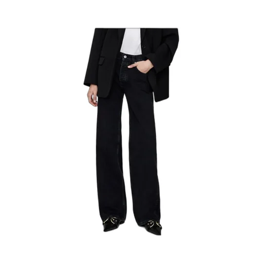Logo-Patch Wide-Leg Denim Jeans