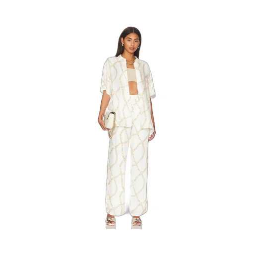 Chain Link-Print Trousers