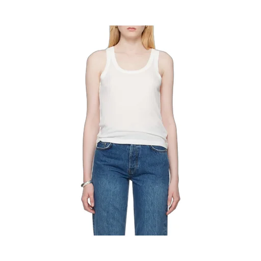 Crewneck Sleeveless Ribbed Tank Top