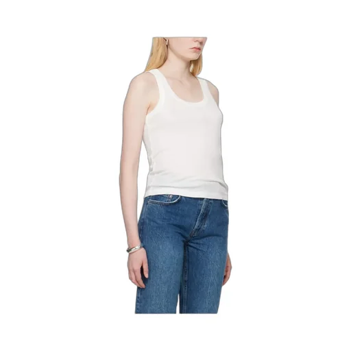 Crewneck Sleeveless Ribbed Tank Top