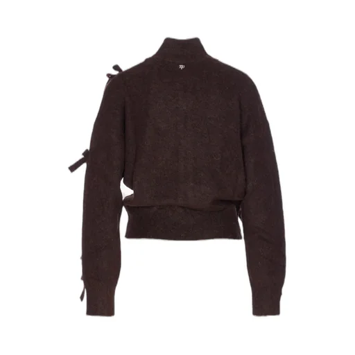 Bow-Detail Zip Bomber Jacket